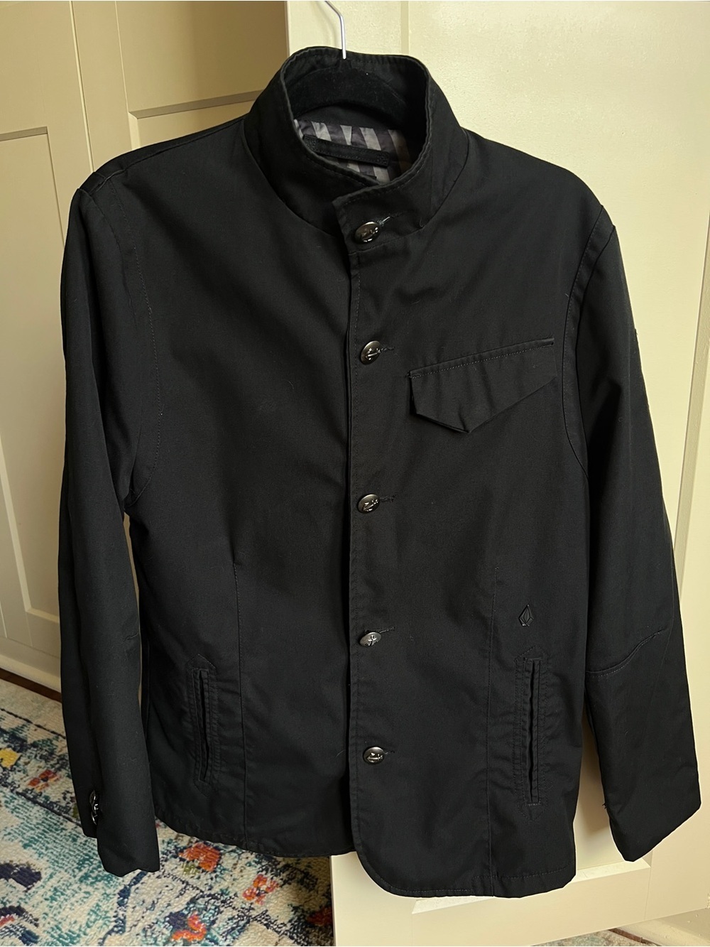 Volcom 'Gent' Cadet Style Button Front Jacket with Anchor Detail medium